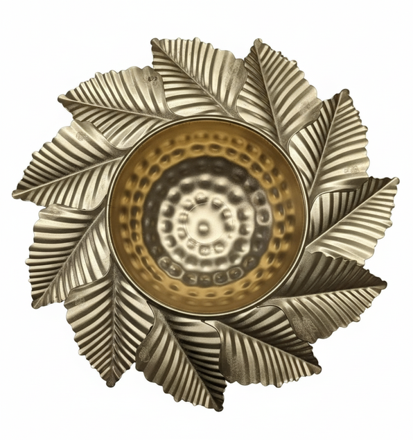 Golden Leaf Design Decorative Bowl