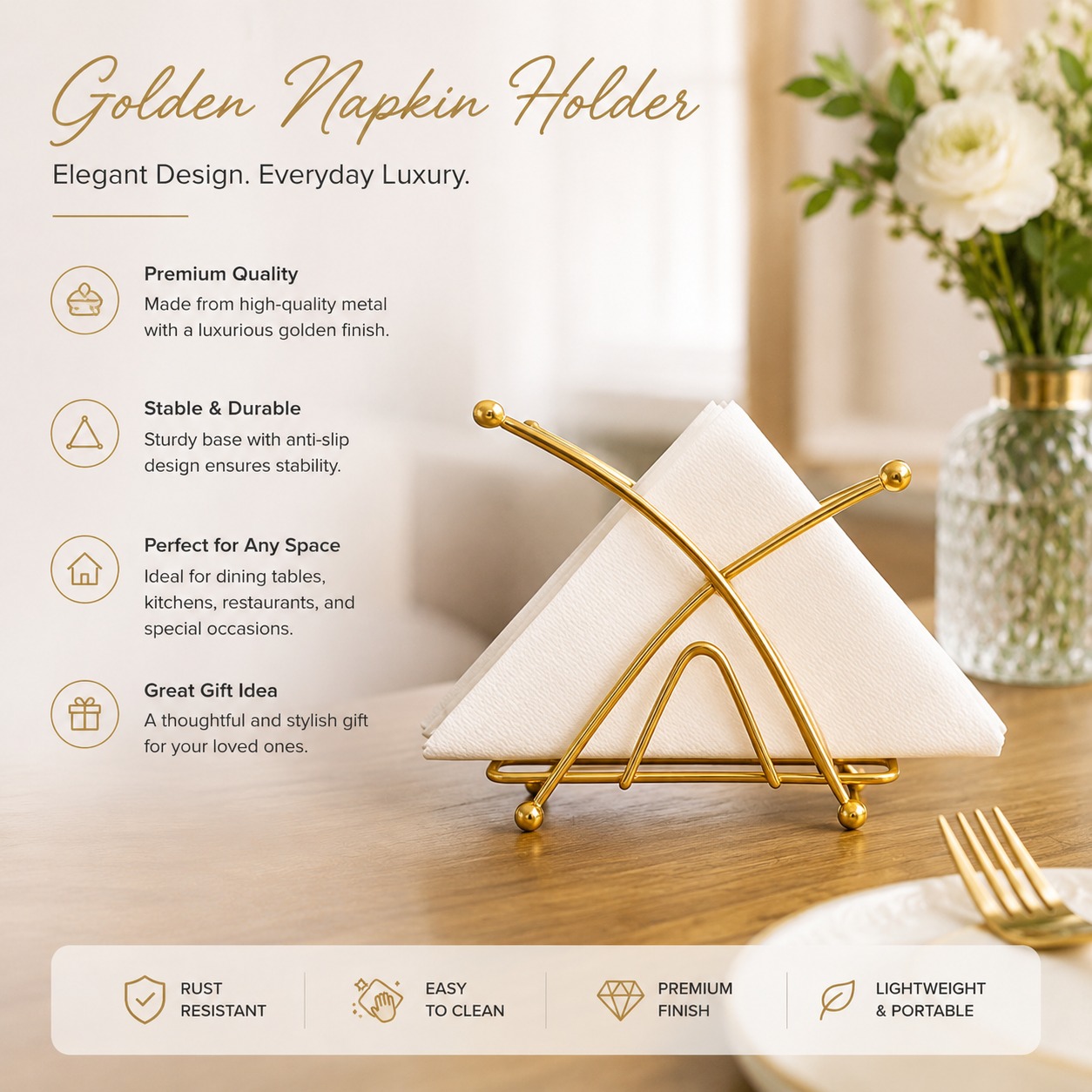 Golden Napkin Holder